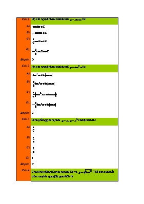 Bài tập Tích phân Lớp 12 - Phần 4